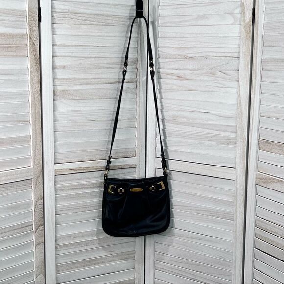 Brahmin Vintage Black Leather Crossbody Handbag Purse - Picture 2 of 14